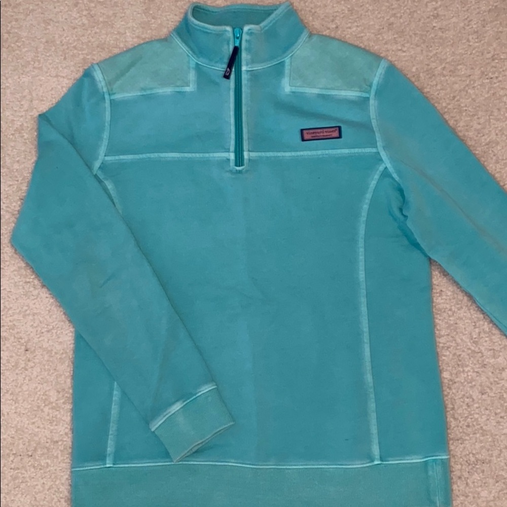 Vineyard vines pastel green quarter zip pullover